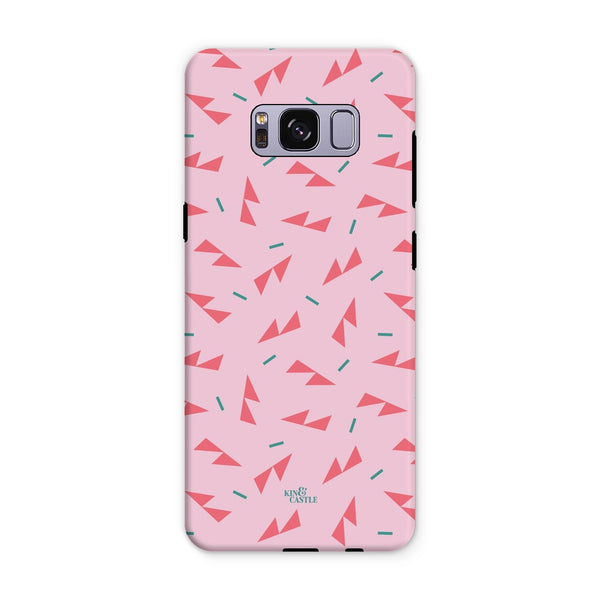 Pink Ditzy Triangles Tough Phone Case