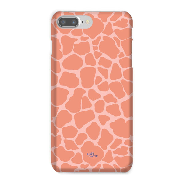 Peach Giraffe Print Snap Phone Case