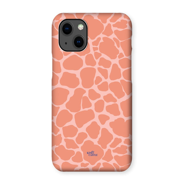 Peach Giraffe Print Snap Phone Case