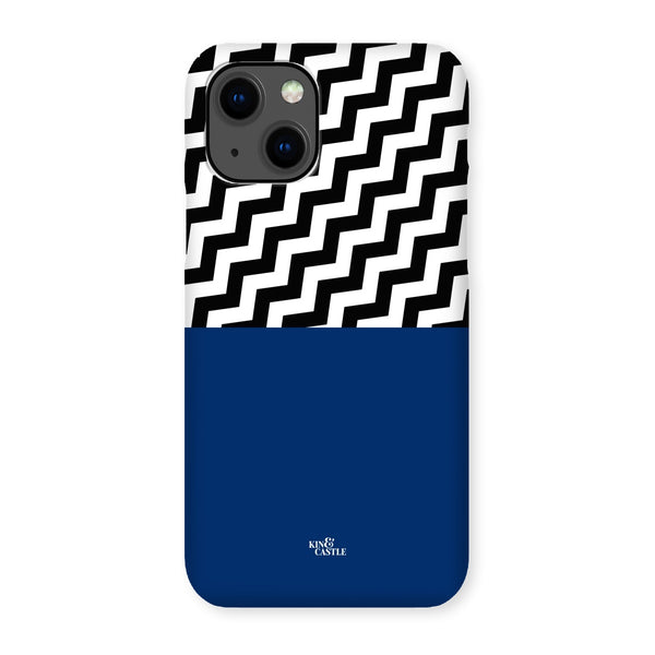 Geometric Zig Zag & Navy Blue Snap Phone Case