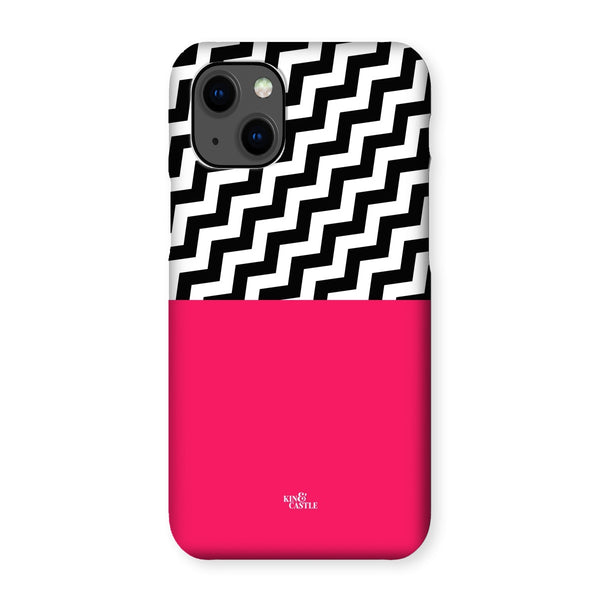 Geometric Zig Zag & Hot Pink Snap Phone Case