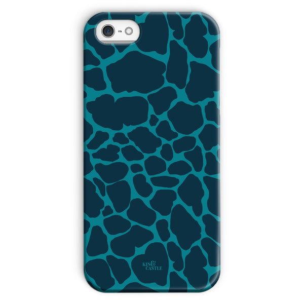 Blue & Teal Giraffe Print Snap Phone Case