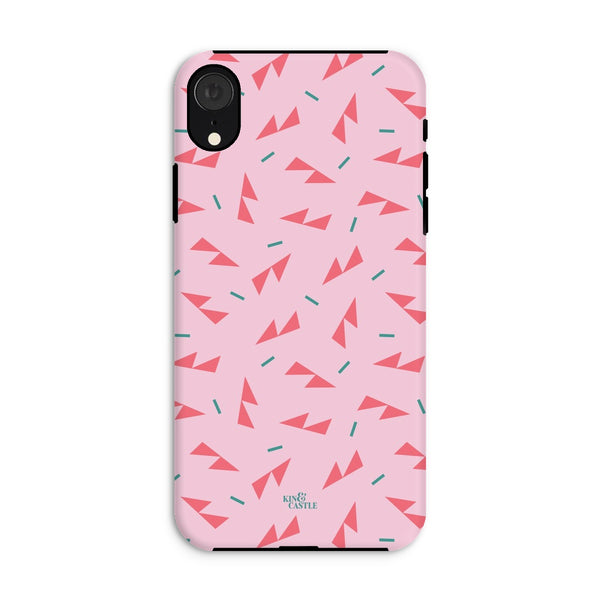 Pink Ditzy Triangles Tough Phone Case