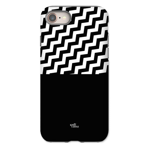 Geometric Zig Zag & Black Tough Phone Case