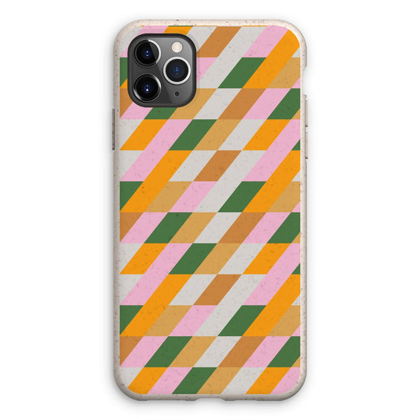 Green & Mustard Diamond Eco Phone Case