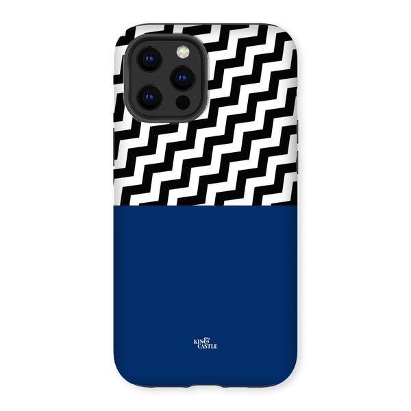 Geometric Zig Zag & Navy Blue Tough Phone Case