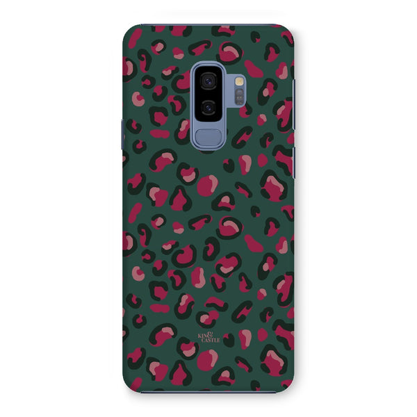 Green & Raspberry Pink Leopard Print Snap Phone Case