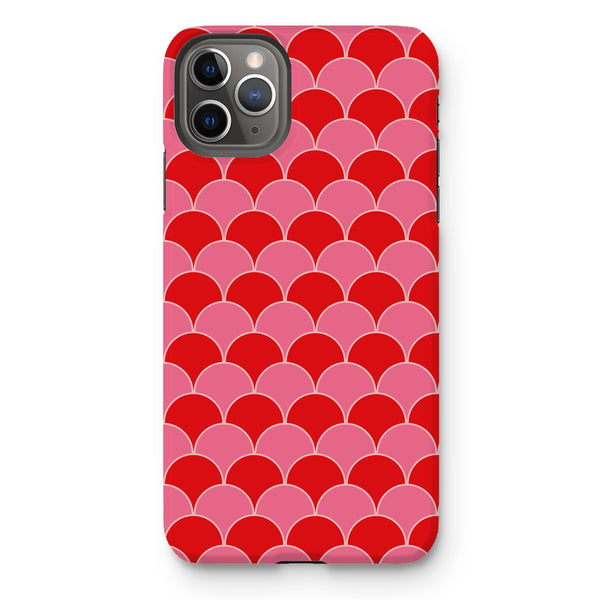 Red & Pink Geo Waves Tough Phone Case