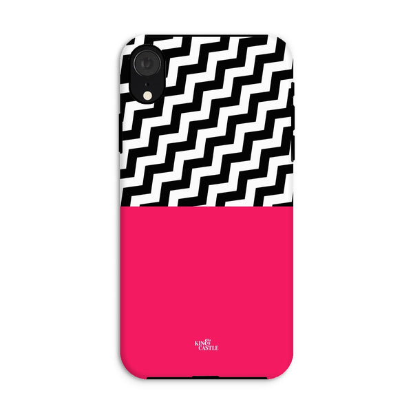 Geometric Zig Zag & Hot Pink Tough Phone Case