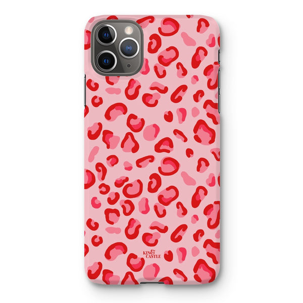 Red & Pink Leopard Print Snap Phone Case