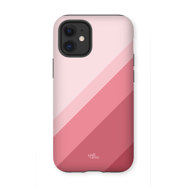 Pink Geometric Stripe Tough Phone Case