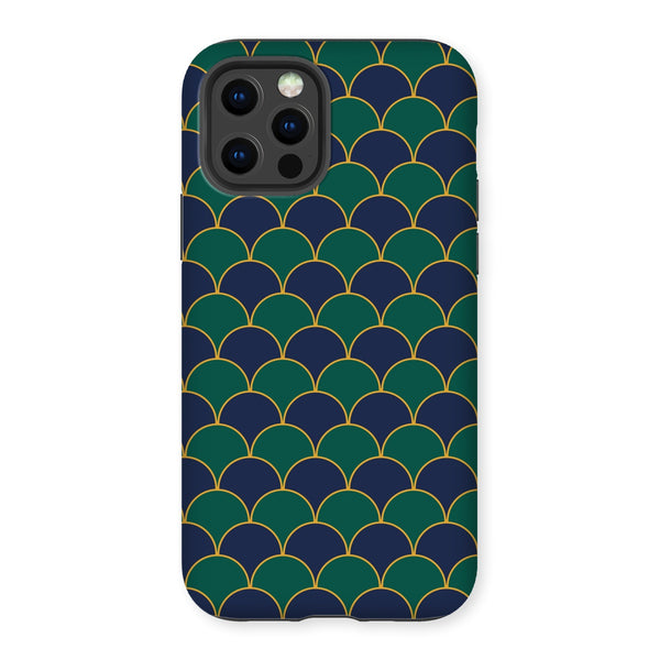 Blue & Green Geo Waves Tough Phone Case