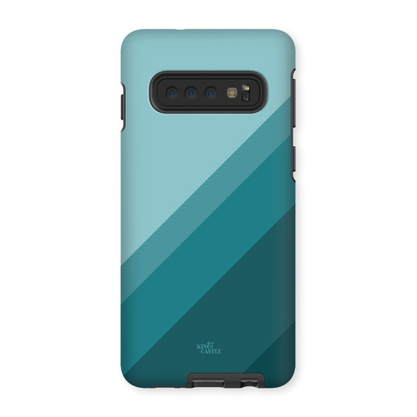 Teal Geometric Stripe Tough Phone Case