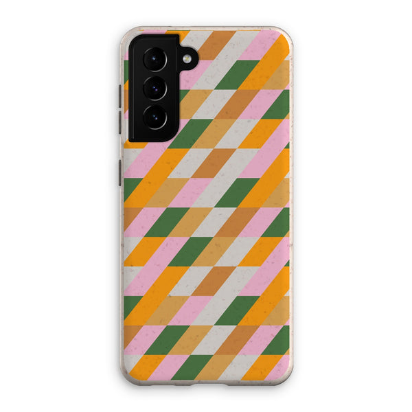 Green & Mustard Diamond Eco Phone Case