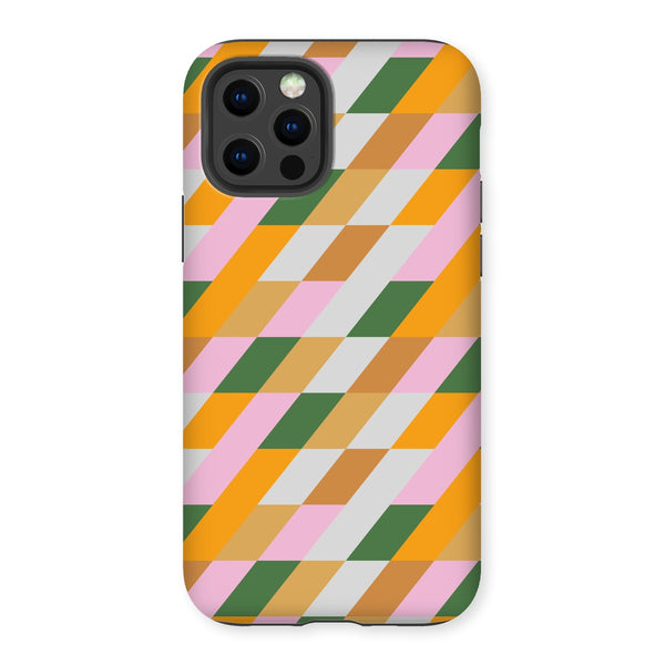 Green & Mustard Diamond Tough Phone Case