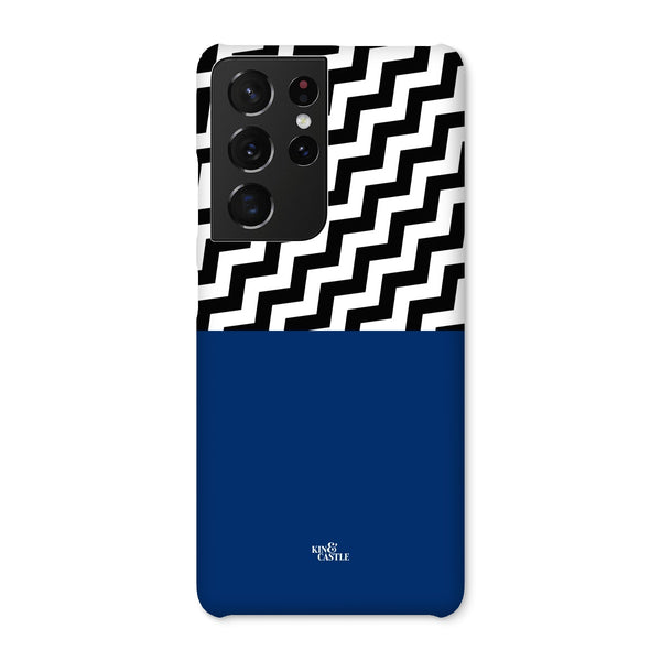 Geometric Zig Zag & Navy Blue Snap Phone Case