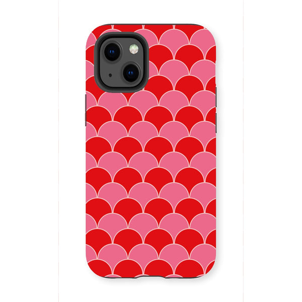 Red & Pink Geo Waves Tough Phone Case