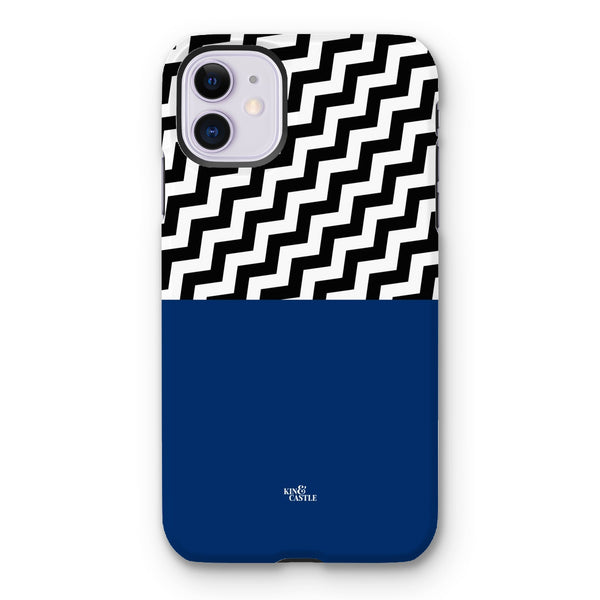 Geometric Zig Zag & Navy Blue Tough Phone Case
