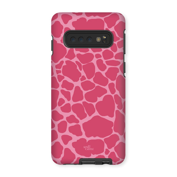 Raspberry Pink Giraffe Print Tough Phone Case