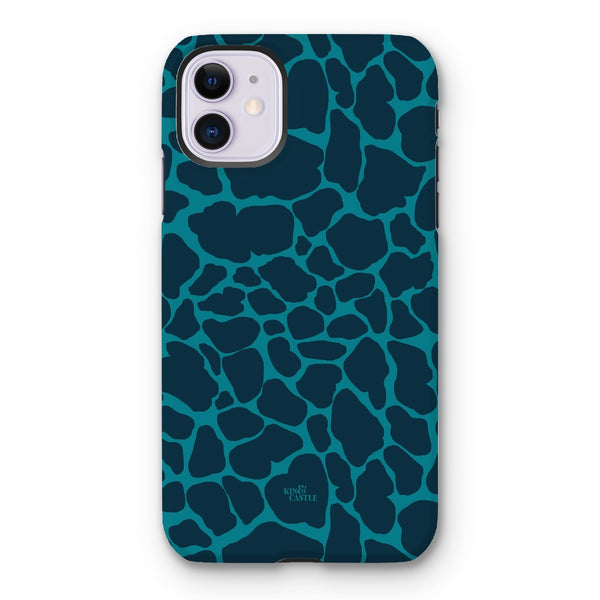 Blue & Teal Giraffe Print Tough Phone Case