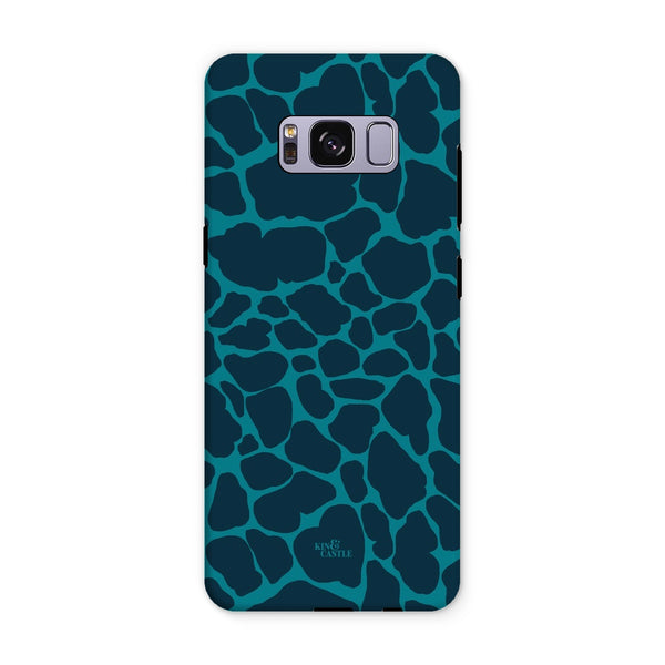 Blue & Teal Giraffe Print Tough Phone Case
