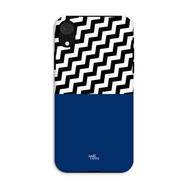 Geometric Zig Zag & Navy Blue Tough Phone Case