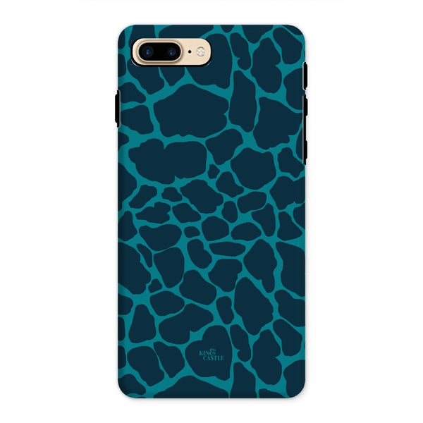 Blue & Teal Giraffe Print Tough Phone Case