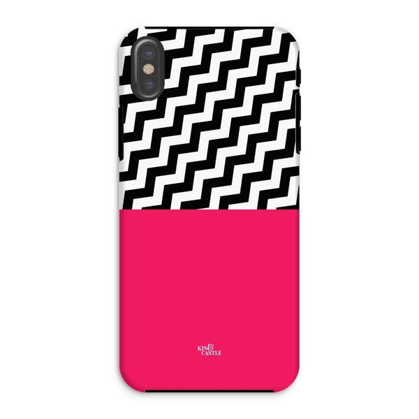 Geometric Zig Zag & Hot Pink Tough Phone Case