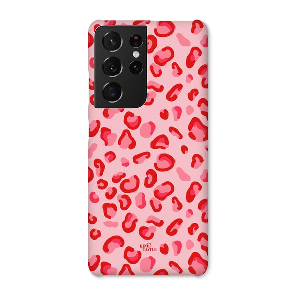 Red & Pink Leopard Print Snap Phone Case