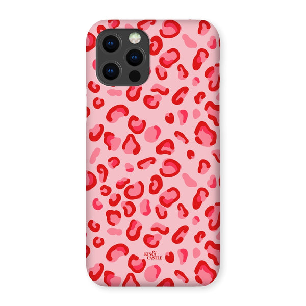 Red & Pink Leopard Print Snap Phone Case