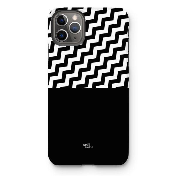 Geometric Zig Zag & Black Tough Phone Case