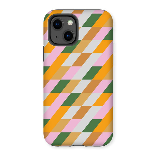 Green & Mustard Diamond Tough Phone Case