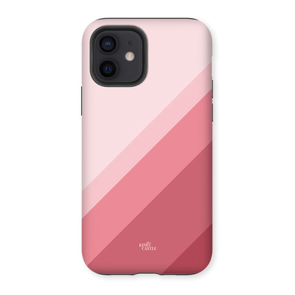 Pink Geometric Stripe Tough Phone Case
