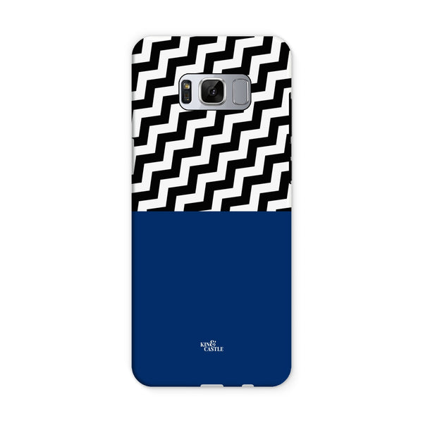 Geometric Zig Zag & Navy Blue Tough Phone Case