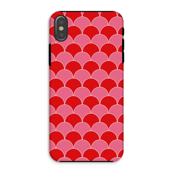 Red & Pink Geo Waves Tough Phone Case