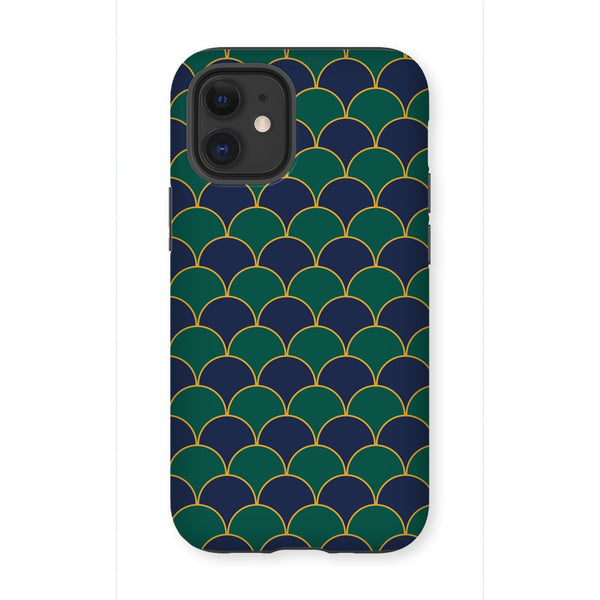 Blue & Green Geo Waves Tough Phone Case
