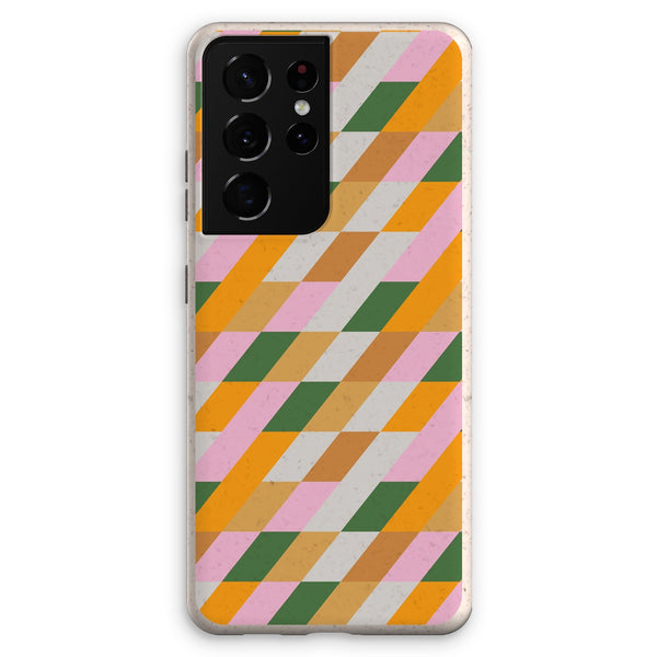 Green & Mustard Diamond Eco Phone Case