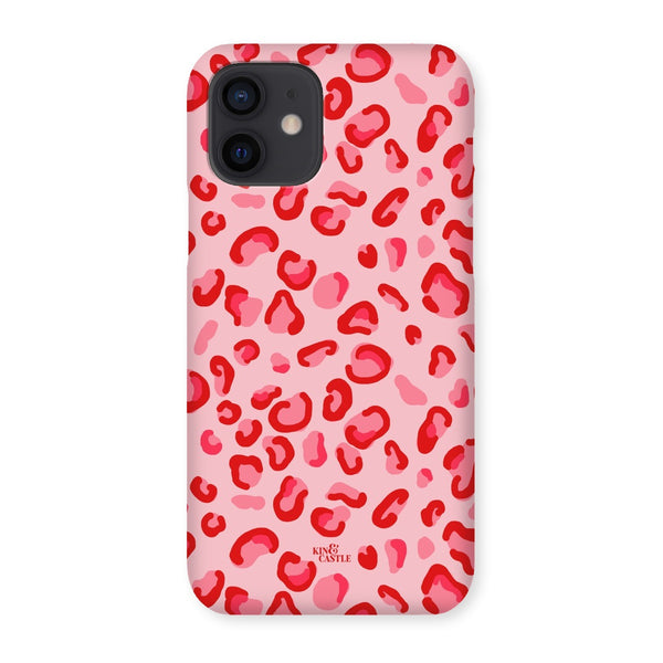 Red & Pink Leopard Print Snap Phone Case