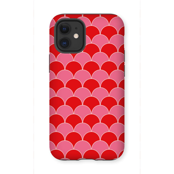 Red & Pink Geo Waves Tough Phone Case