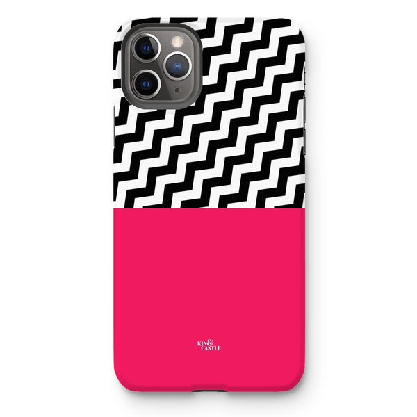 Geometric Zig Zag & Hot Pink Tough Phone Case