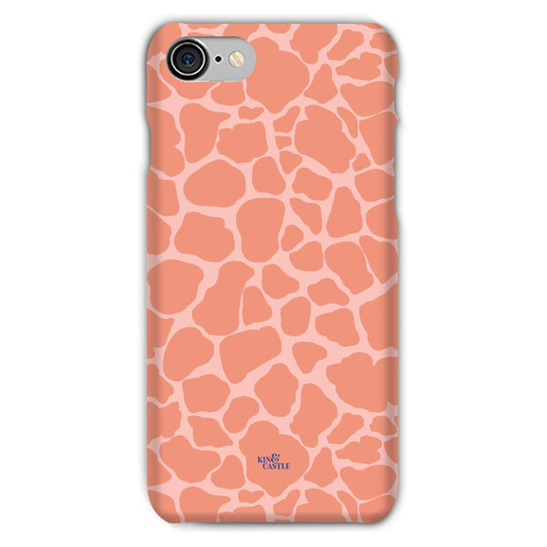 Peach Giraffe Print Snap Phone Case