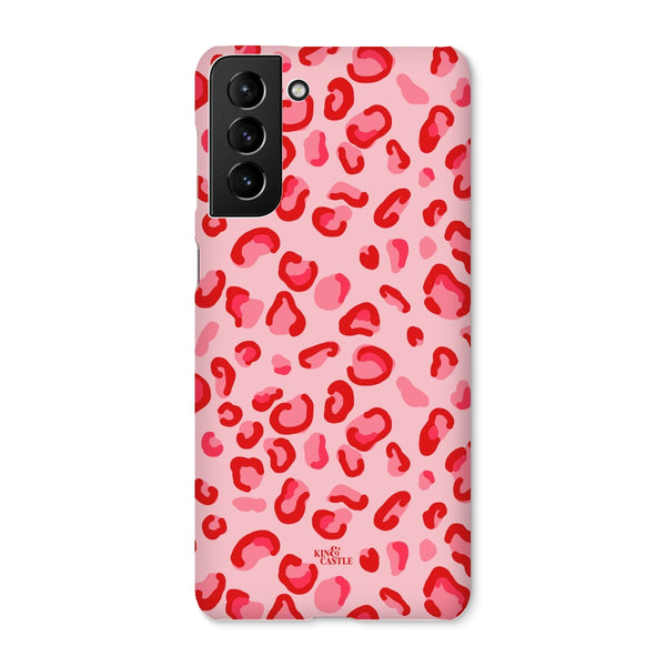 Red & Pink Leopard Print Snap Phone Case