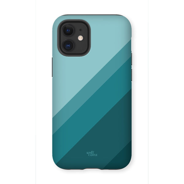 Teal Geometric Stripe Tough Phone Case