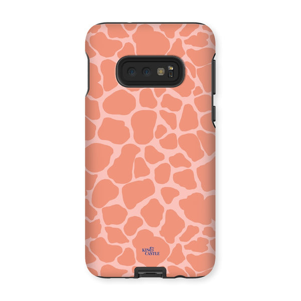 Peach Giraffe Print Tough Phone Case
