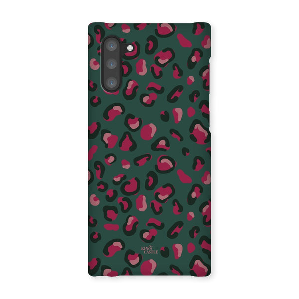 Green & Raspberry Pink Leopard Print Snap Phone Case