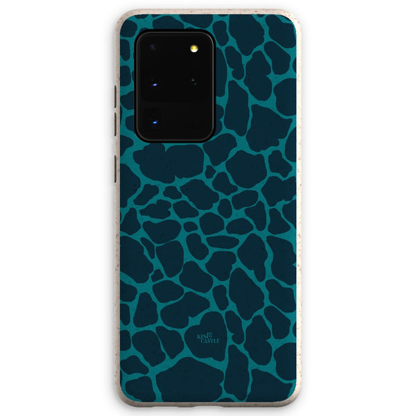 Blue & Teal Giraffe Print Eco Phone Case
