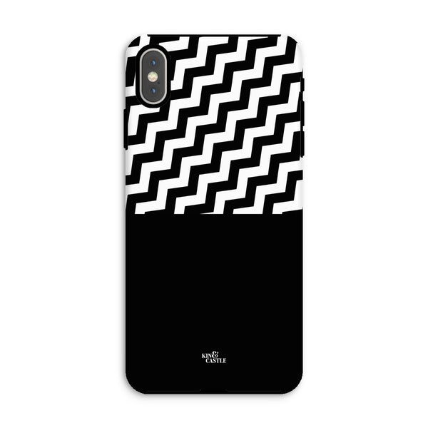Geometric Zig Zag & Black Tough Phone Case