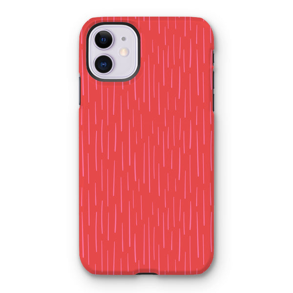 Pink & Bright Red Dash Tough Phone Case