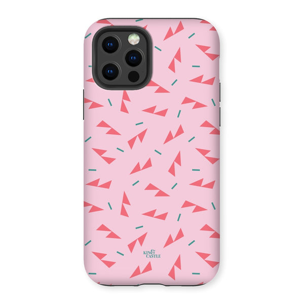 Pink Ditzy Triangles Tough Phone Case