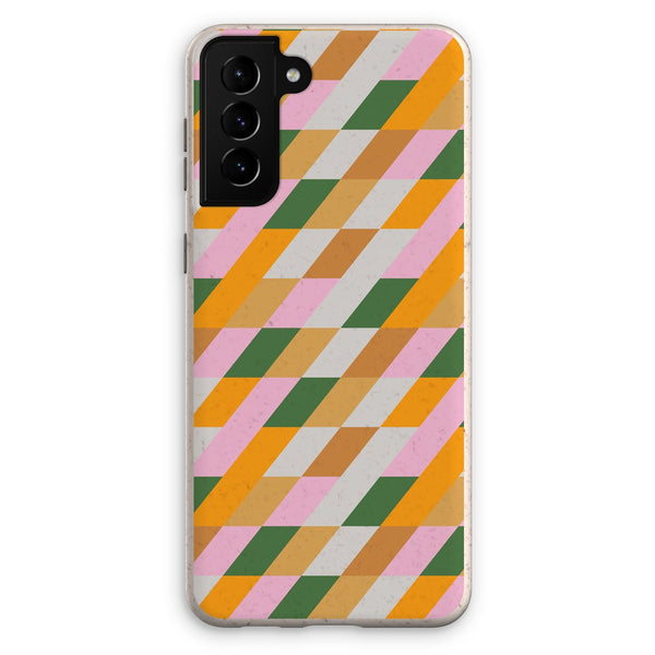 Green & Mustard Diamond Eco Phone Case